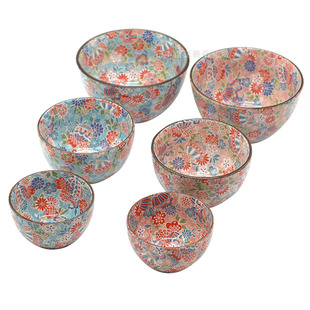 日本进口陶瓷餐具濑户烧蓝红花饭碗粗陶和风网红明星姜妍同款 京雅