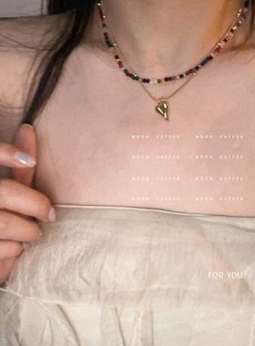 设计感小众时尚混彩色水晶串珠