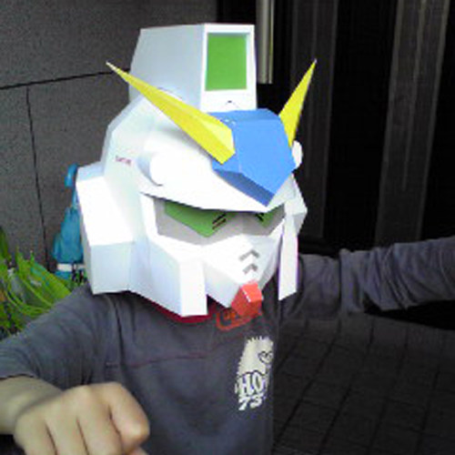 敢达高达机动战士面具头饰立体纸模DIY手工制作儿童折纸益智玩具