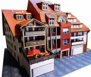 居民楼住宅楼社区建筑3d立体纸模型DIY手工制作儿童益智折纸玩具