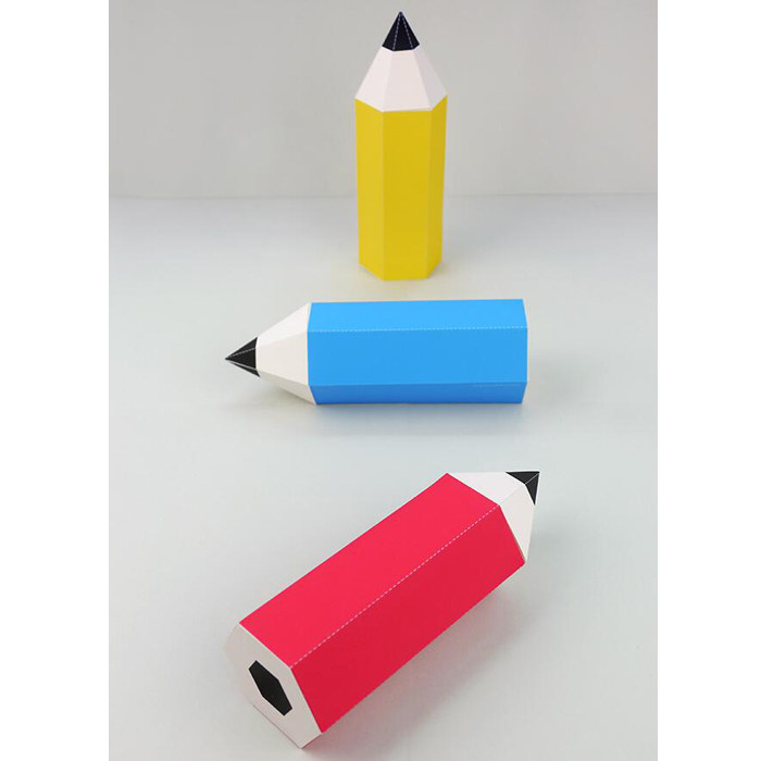 卡通铅笔道具摆件装饰立体3d纸模型diy手工制作儿童益智折纸玩具