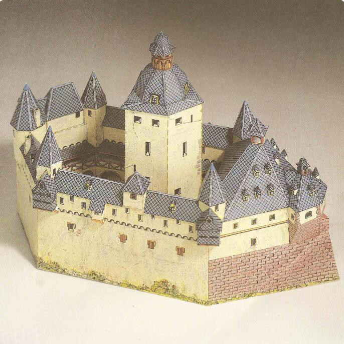 德国城堡莱茵石堡建筑3d立体纸模型diy手工制作儿童益智折纸玩具
