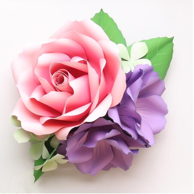 仿真植物花卉玫瑰花3d立体纸模型DIY手工制作儿童益智折纸玩具