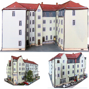 1比160居民楼住宅楼3d立体纸模型diy手工制作儿童折纸3D纸模型