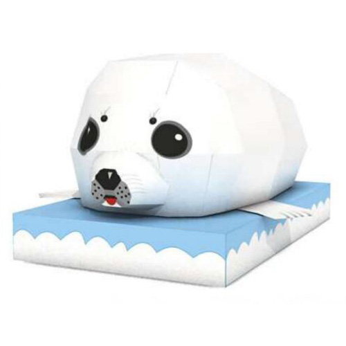 卡通海洋小动物小海豹3d立体纸模型DIY手工制作儿童益智折纸玩具