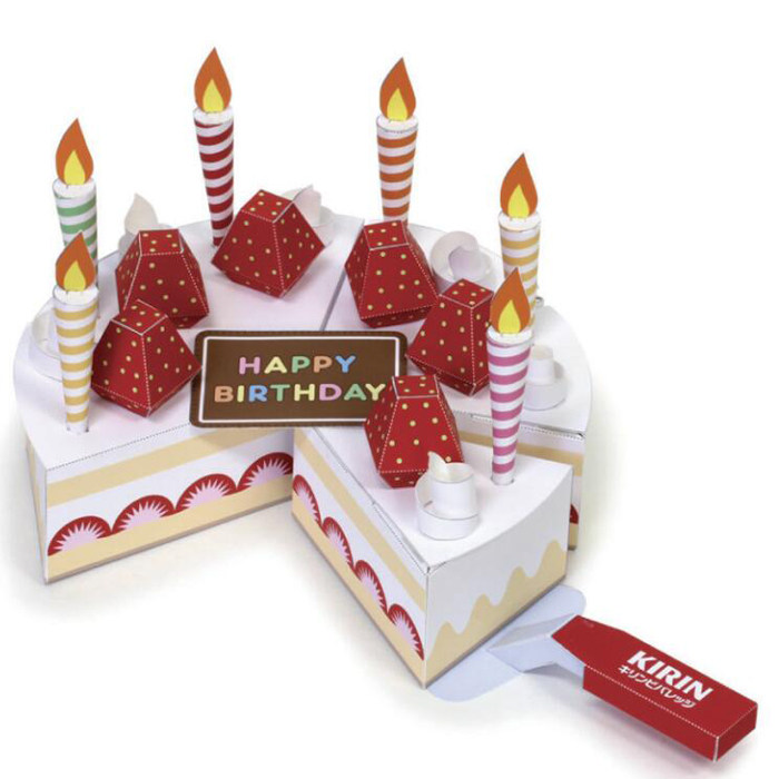 仿真食物生日蛋糕道具立体3d纸模型diy手工制作儿童益智折纸玩具