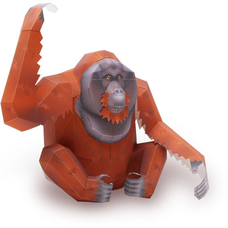 仿真动物玩偶大狒狒3d立体纸模型