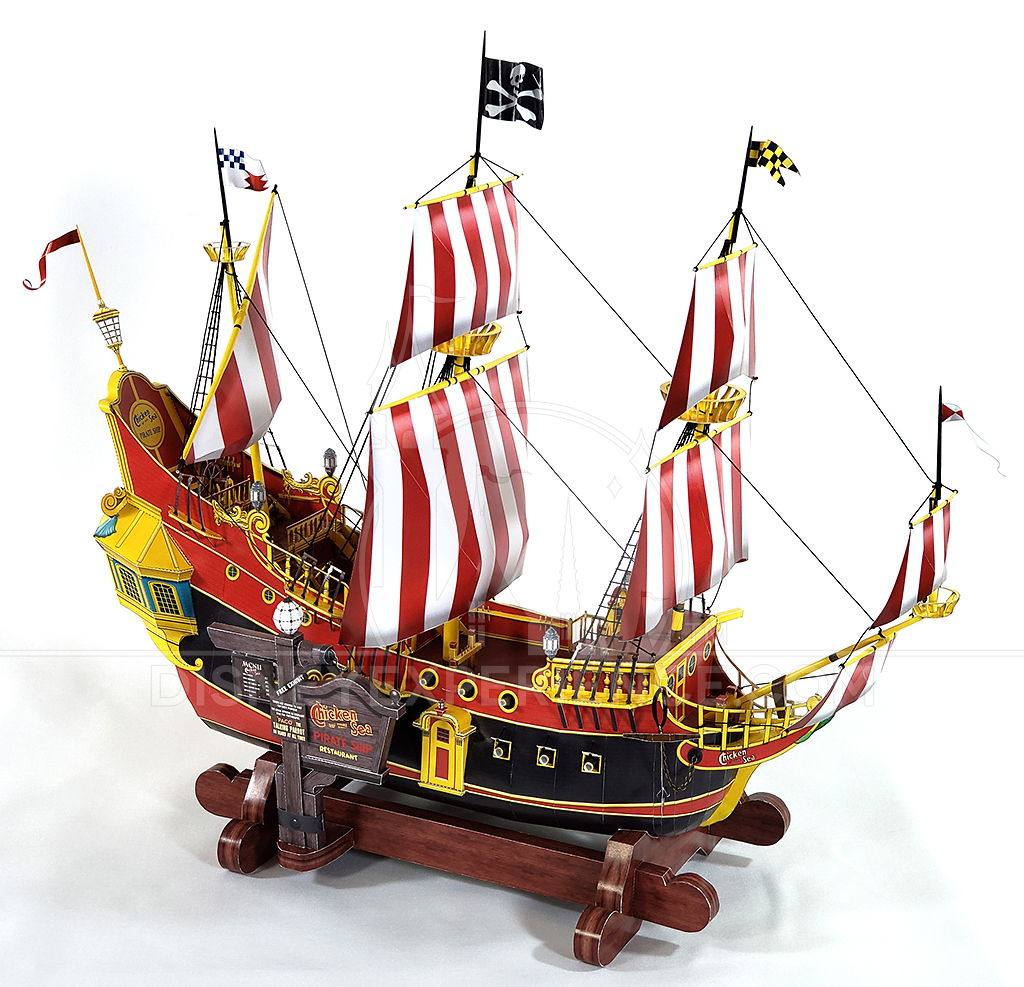 海盗船卡通古代帆船3d立体纸模型diy手工制作儿童益智折纸玩具