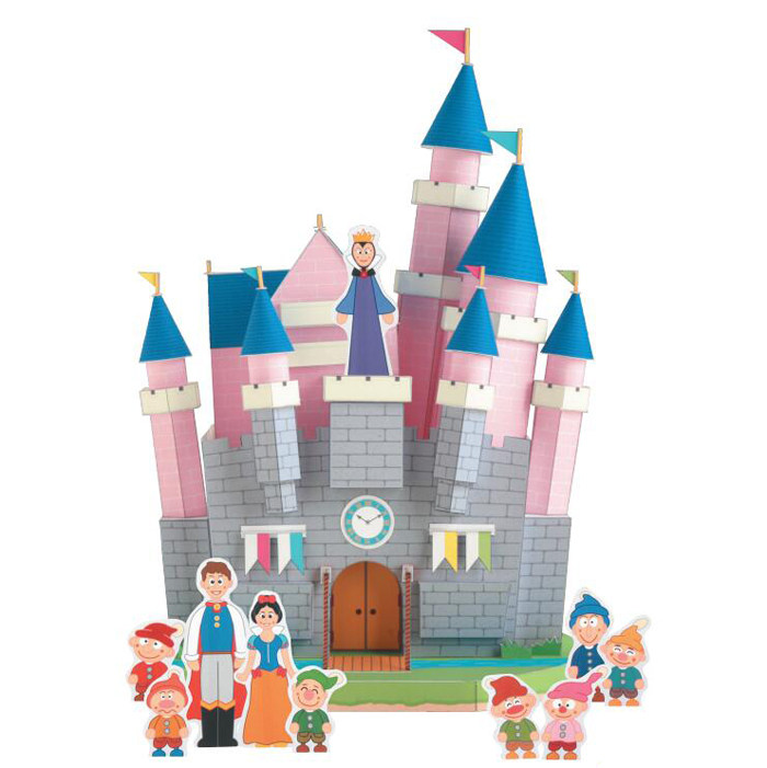白雪公主城堡卡通建筑3d立体纸模型diy手工制作儿童益智折纸玩具