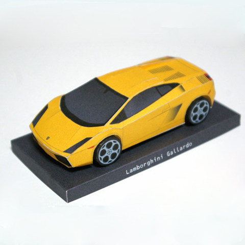 兰博基尼盖拉多小汽车3d立体纸模型diy手工制作儿童折纸益智玩具