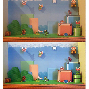 马里奥游戏过关场景3d立体纸模型DIY手工制作儿童益智折纸玩具