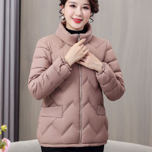立领外套女韩版 短款 加厚宽松羽绒棉服 妈妈羽绒棉袄2025新款 冬季