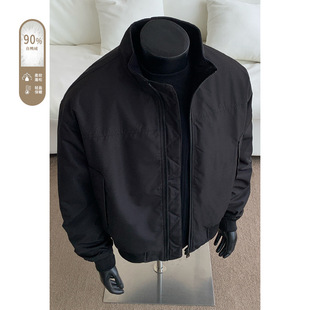 国标90白鸭绒美式飞行员羽绒服男cleanfit高级感痞帅短款加厚外套