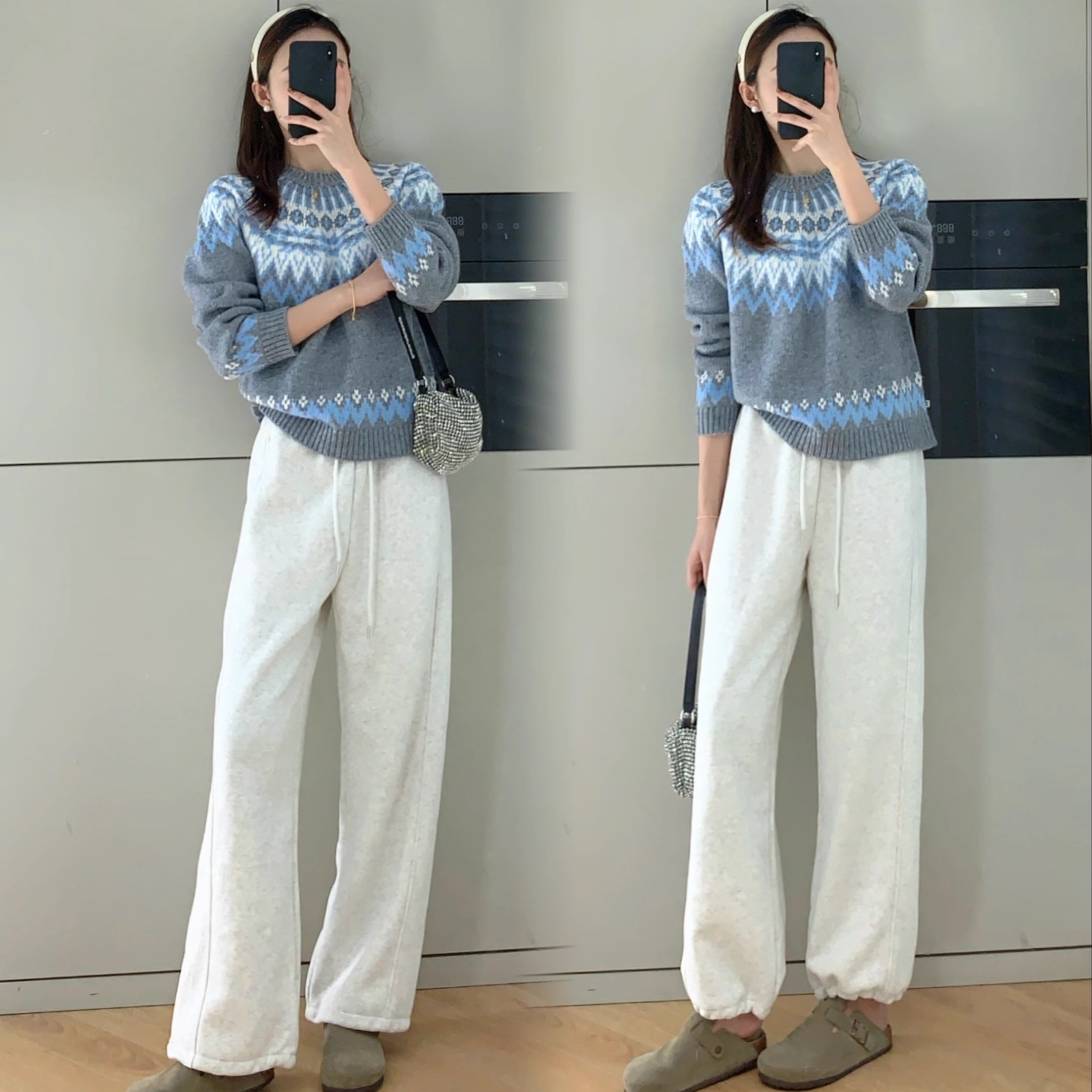 直筒束脚两穿加绒加厚卫裤