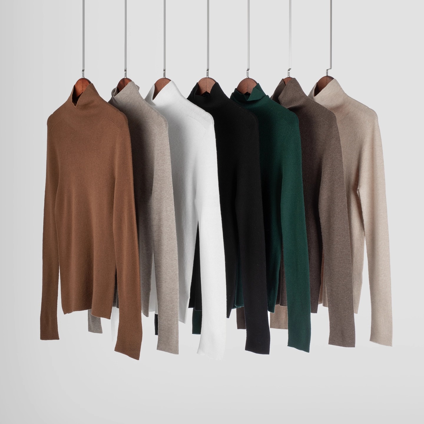 修身显瘦纯色打底套头针织衫