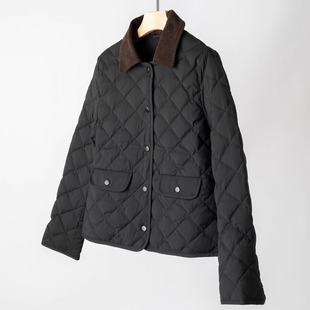 精纺羊毛90白鹅绗缝拼接灯芯绒领短款 z利 羽绒服 Highline系列