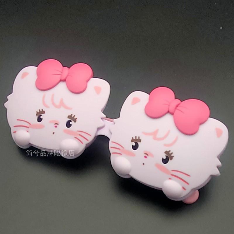 25年可爱小猫儿童墨镜女宝宝翻盖硅胶软腿耐用偏光防紫外线送镜盒