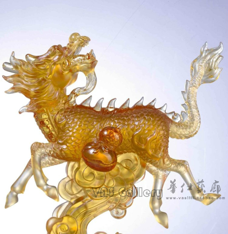 琉璃麒麟生日礼物商务摆件可定制