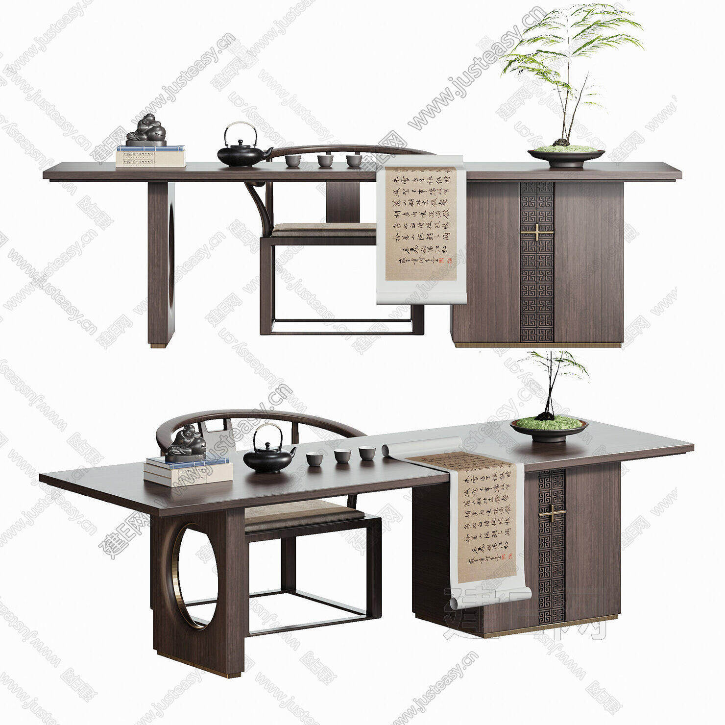 新中式实木茶桌椅组合现代简约茶室茶台办公室泡茶桌禅意茶桌定制