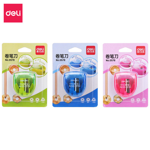 得力0578卷笔刀(只)小巧精致持久耐用高质量刀片小学生手摇削笔器