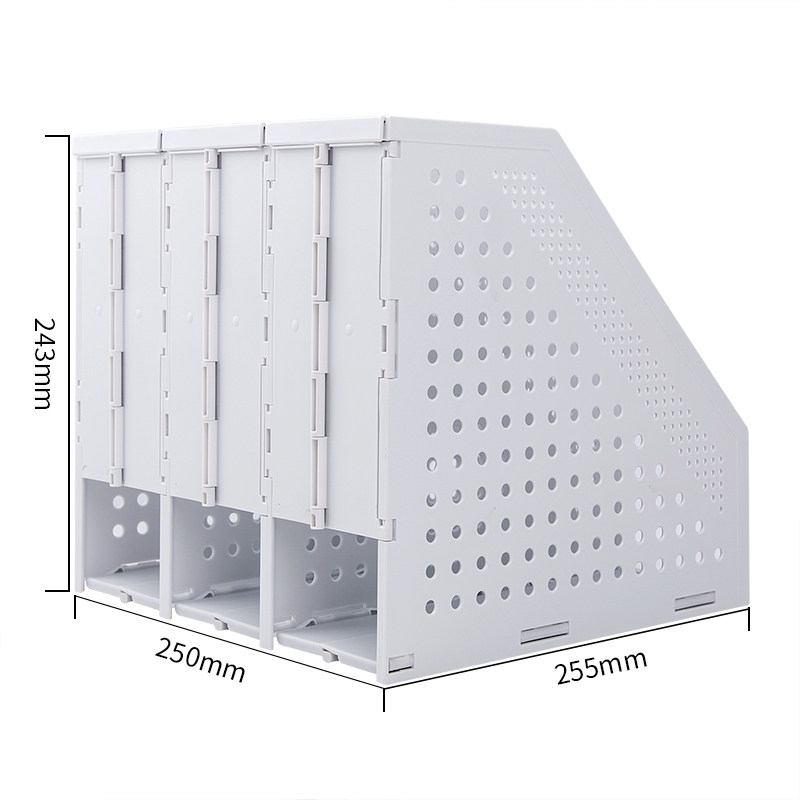 델리 78995 접이식 3단 파일랙 수납박스 3단 수납랙 북스탠드 테이블 다층 파일프레임