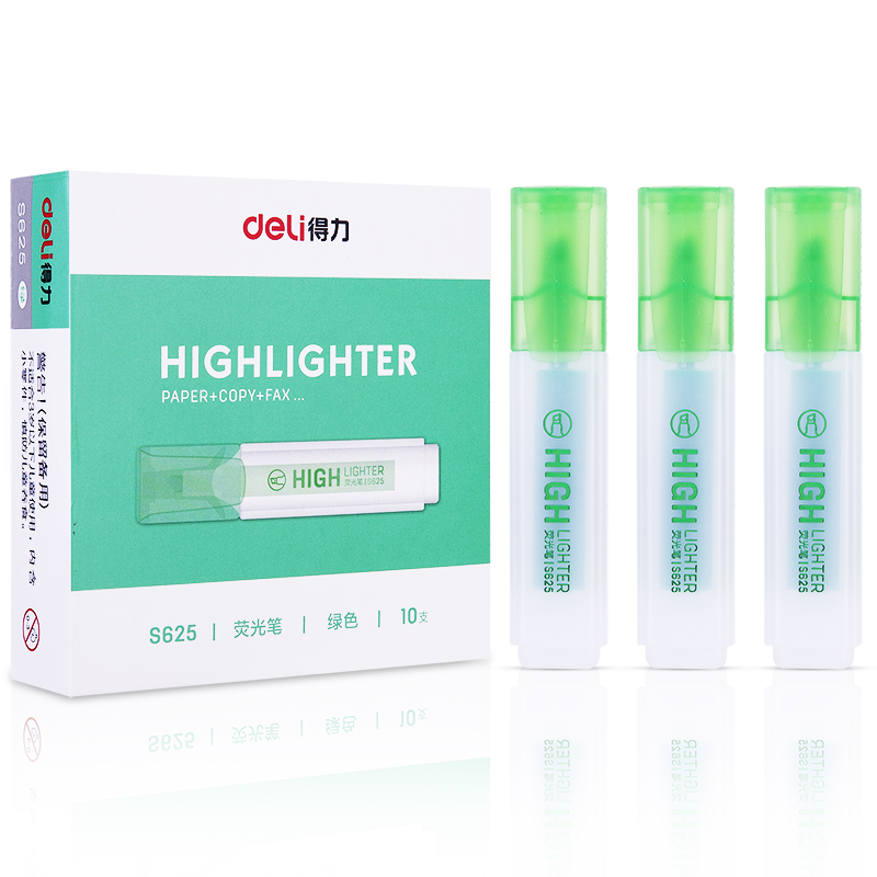 得力S625荧光笔糖果6色荧光笔标记笔做笔记专用划重点学生用