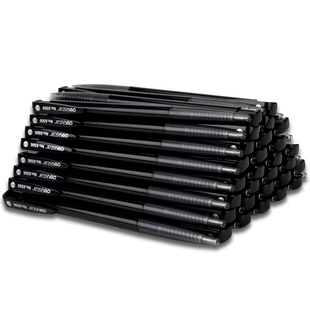 得力6506圆珠笔0.7mm子弹头(黑)(支)按动型签字笔写字文具中油笔