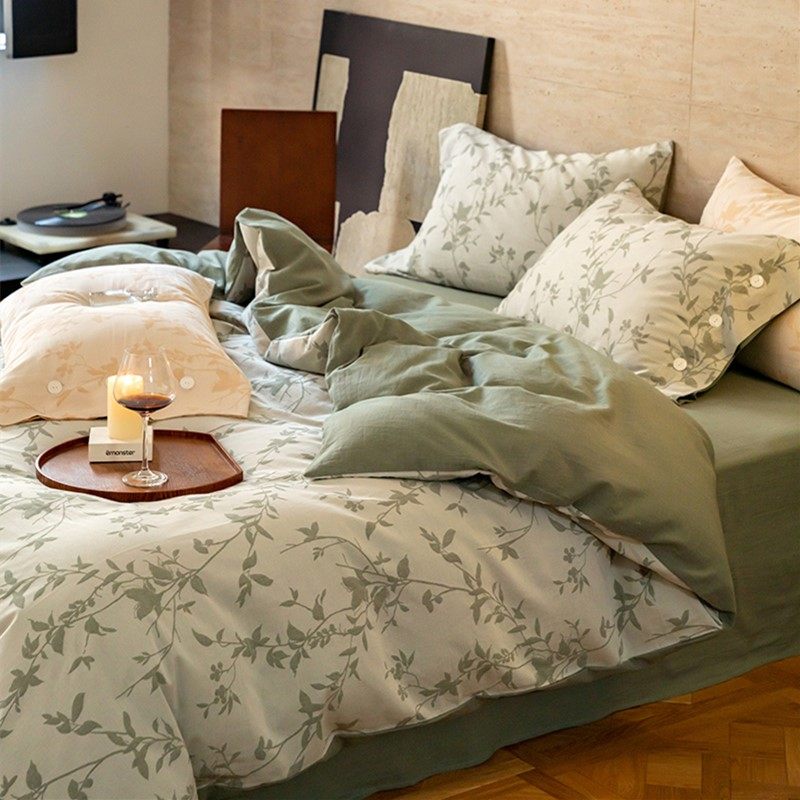 婴儿级A类全棉双层纱立体提花床上用品四件套纯棉新疆长绒棉床单4