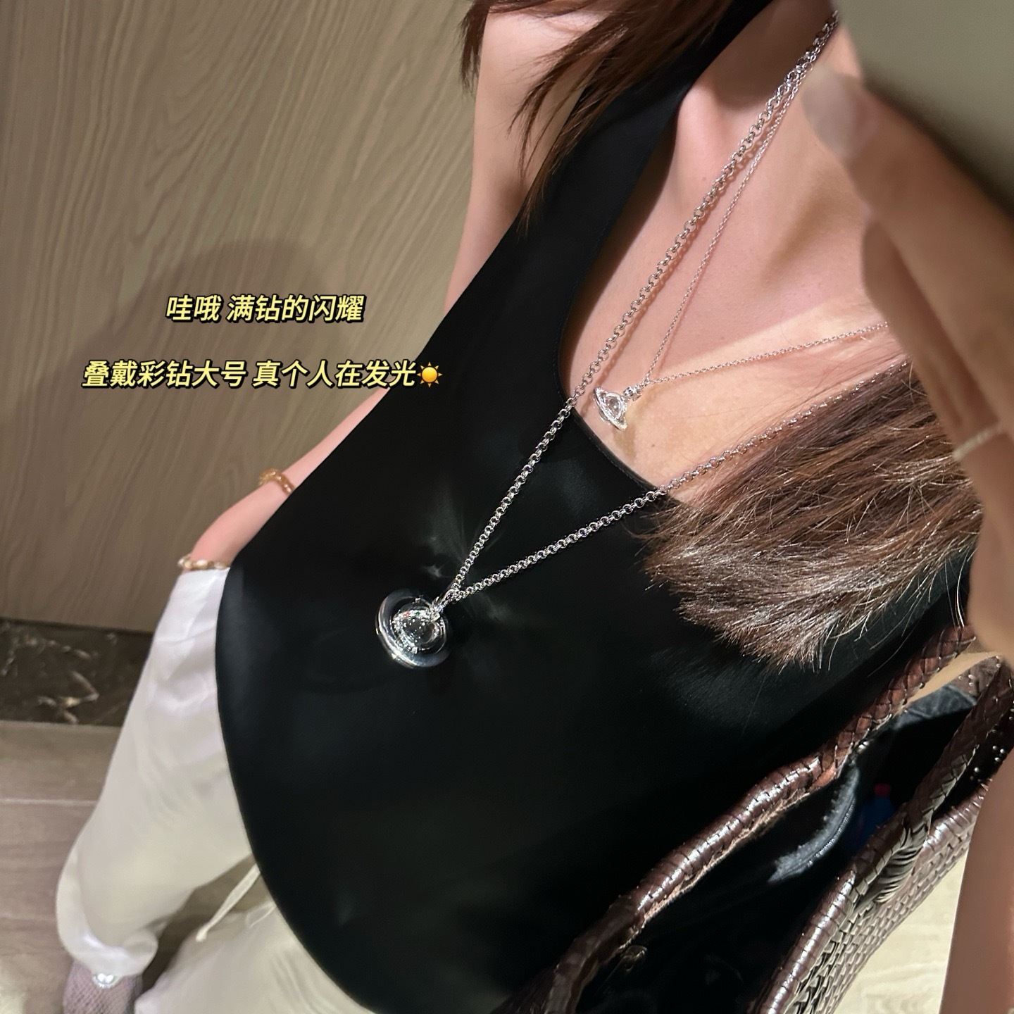 CherieBunny tiny orb立体土星中号 /small orb立体土星大号项链
