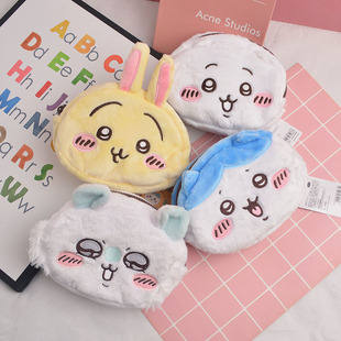 奇谭自嘲熊乌萨奇毛绒双面化妆包吉伊卡哇手拿包飞鼠笔袋女生礼物