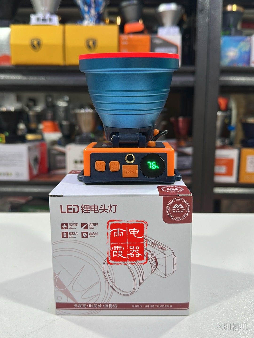 雷蛇7851充电头灯锂电续航LED强光矿灯户外头戴式钓鱼超亮防水