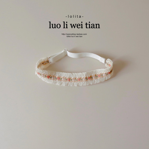 刺绣小花腿环女 简约花边带弹力可调节拍照饰品清新田园风大腿圈