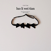 丝绒蝴蝶结腿环女可调节黑色酒红色节日气氛腿部装 饰品性感大腿圈