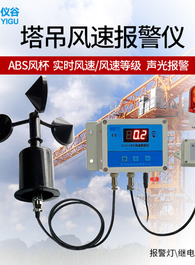 塔机塔吊专用风速仪风速报警器风力风级工地施工专用风速传感器