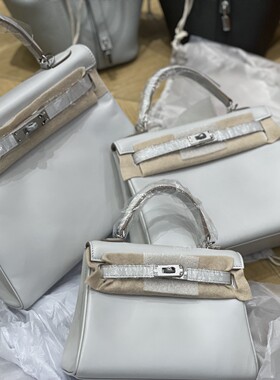 进口swift牛皮内缝钢五金冰川灰凯莉