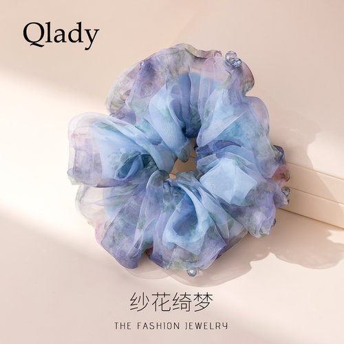 【新品】纱质大肠发圈女高级感韩系发饰头绳头饰橡皮筋发绳头花