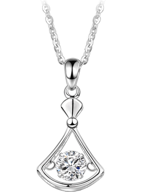 纯银扇形项链轻奢小众女吊坠