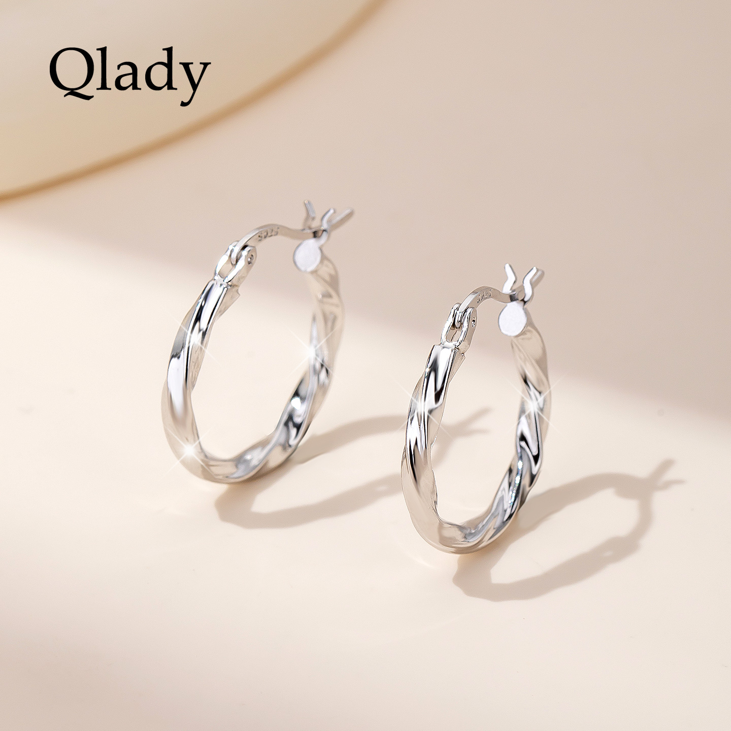 纯银耳饰女耳圈素圈耳环