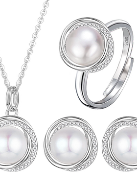 耳钉珍珠项链纯银吊坠女