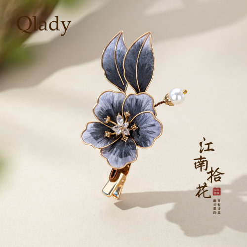 【新品】新中式非遗绒花发夹子女后脑勺2026新发卡刘海夹头饰边夹