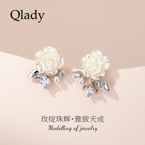 玫瑰花朵时尚耳钉耳饰女