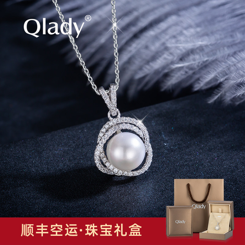 淡水珍珠项链女锁骨链颈链气质妈妈款纯银送长辈单颗吊坠首饰套装