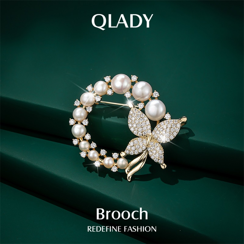 圣诞胸针珍珠别针领针女