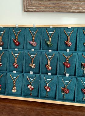 原创精致复古彩色滴油珐琅葫芦吊坠项链简约高级感时尚长款毛衣