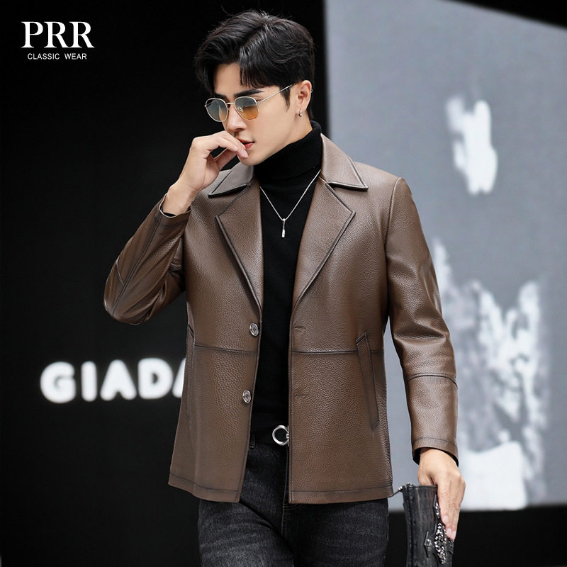 海宁真皮皮衣男士头层牛皮机车服皮衣