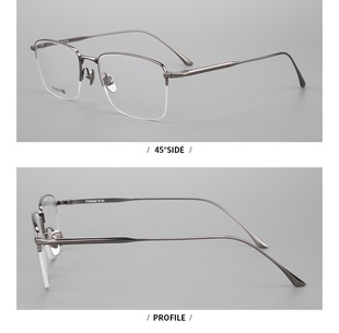 半框纯钛男士 商务简约轻奢高性价比近视眼镜架眼镜框可配镜片