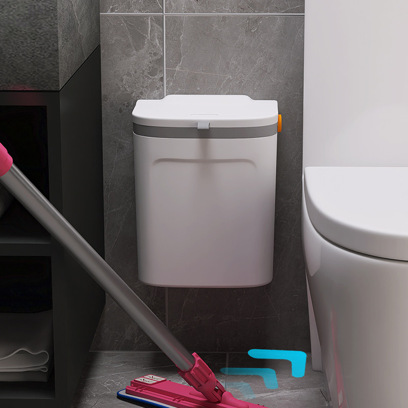 滑盖式9L大容量壁挂式垃圾桶