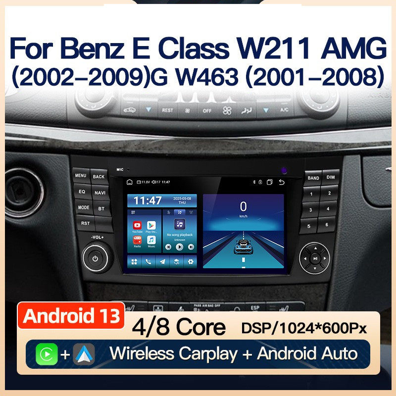 适用于奔驰E级W211 AMG W209 W 219 G-Class W463安卓导航Carplay