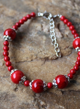 云南民族风红色原创手饰品