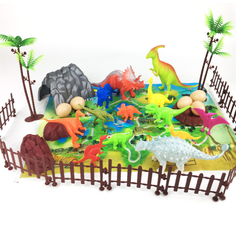 12款腕脊背恐龙世界玩具生日烘焙蛋糕装饰扮摆插件卡通动漫公仔园